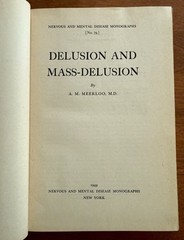 Delusion and Mass Delusion Meerloo 1949 True First Edition Rare