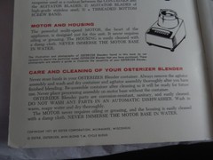 OSTERIZER Blender Spin Cookery Cookbook-31 Pages Oster Corp-Milwaukee WI 1971