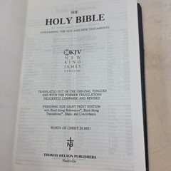 Holy Bible NKJV RLE Giant Print Thomas Nelson 334 Black Bonded Leather 1992