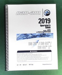 2019 Can-Am DS 70 Owner’s Manual: 156 Pages & Protective Covers!