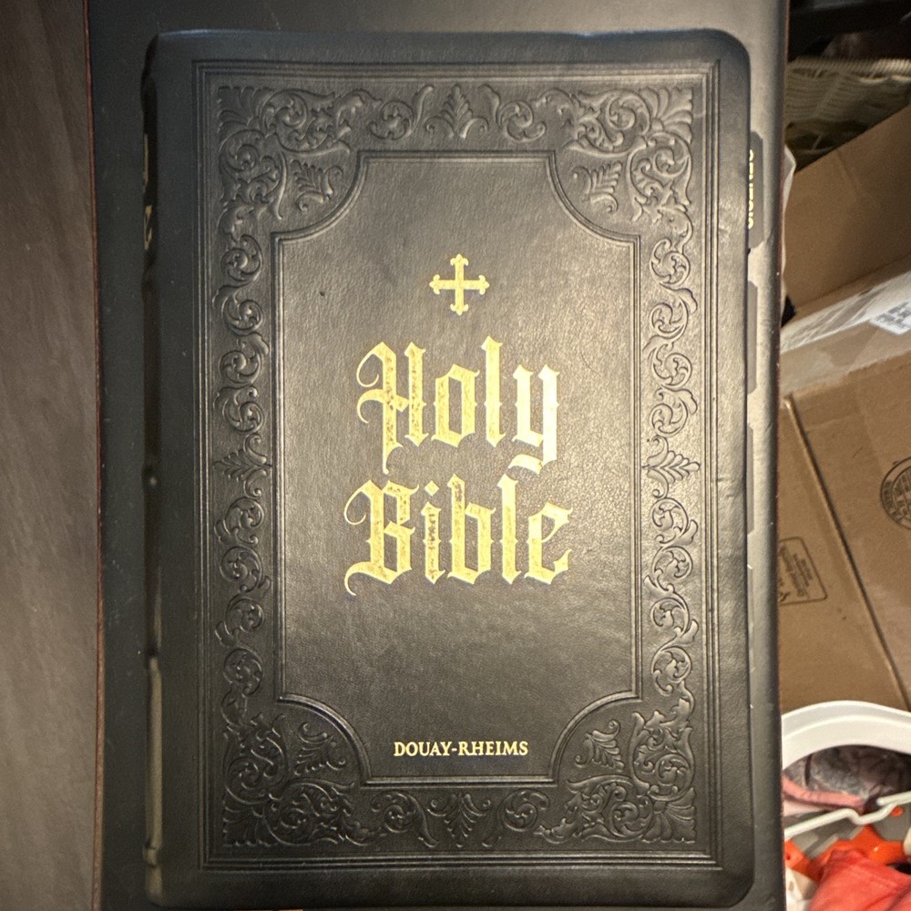 TAN Holy Bible Douay-Rheims Version Hardcover English Leather Bound