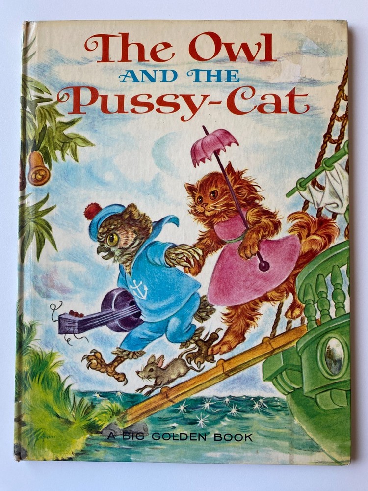 OWL PUSSY-CAT~Big Golden Bk 1964~EDWARD LEAR~Masha~9.5″x12.75″~