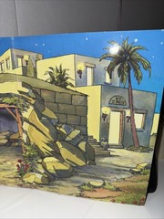 Vintage The Christmas Story Panorama Scene Warner Press 1988 Nativity Backdrop