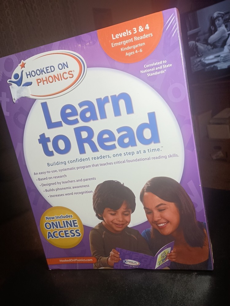 Hooked on Phonics Learn To Read Kindergarten Level 3 & 4 Emergent Ages 4-6 NEW