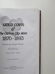 Gold Coins of the Carson City Mint by Douglas Winter #261/500 Hardcover