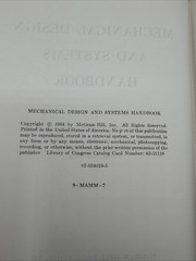 1964 Mechanical Design And Systems Handbook By Harold A Rothbart Hardcover