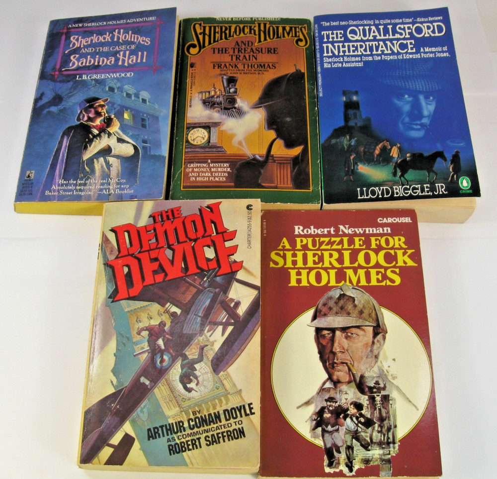 Sherlock Holmes 5 Book Lot Vintage Paperback Collection Sir Arthur Conan Doyle