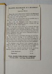 3 Books: Blackjack as Business; Facts of Roulette; Scarnes Guide to Poker