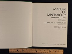 Manual of Mineralogy (after James D. Dana) | Hurlbut & Klein | 1977 19th Ed