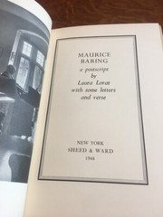 Maurice Baring a postcript laura Lovat with some letters and verse 1948 poetry