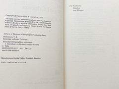 (First American Edition) 1975 HC Sociology as social criticism by T. B. Bottom..