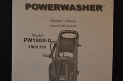 POWERWASHER Model PW1800-U „OPERATOR’S MANUAL” 1800 PSI 26 Pages INSTRUCTIONS