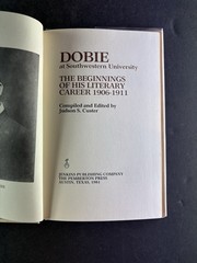 Dobie at Southwestern University 1906-1911 J Frank Dobie Texas History HC DJ
