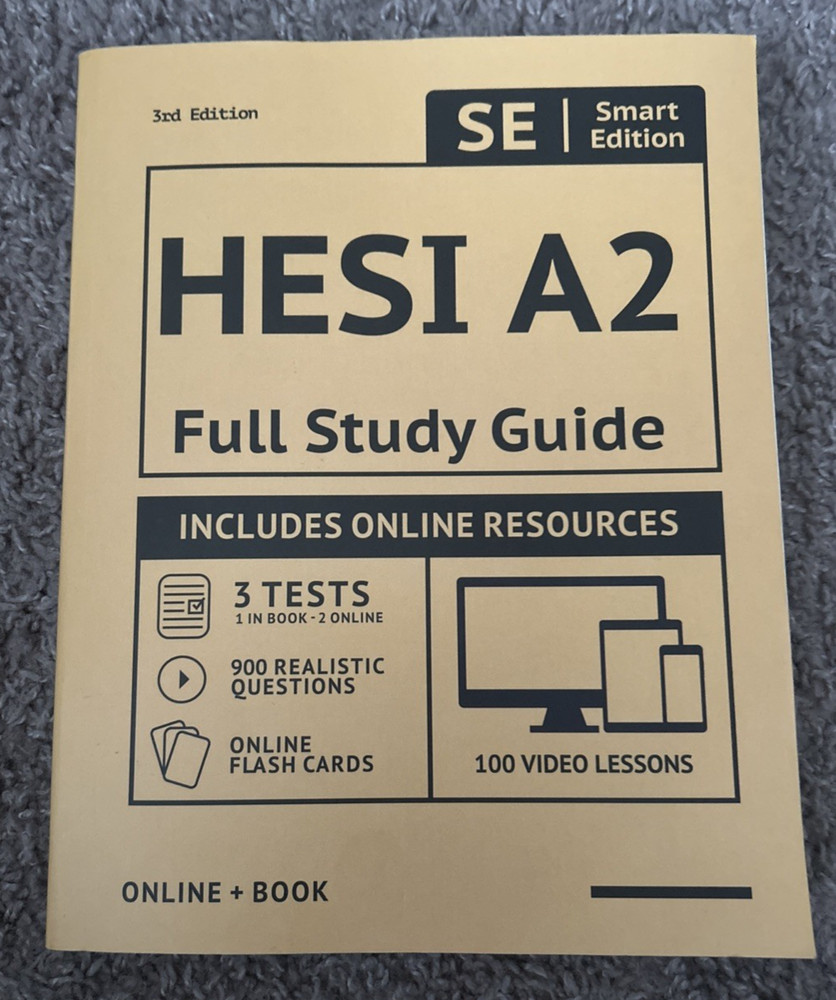 HESI A2 Full Study Guide 3rd Edition Smart Edition (Paperback, 2022, Some Marks)