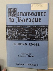 Renaissance to Baroque Vols 1-5 Lehman Engel Flamer Inc PB G+ 260416
