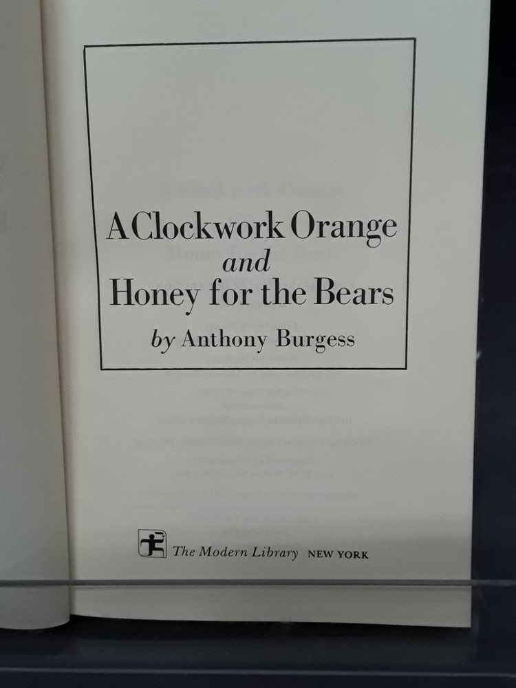 Clockwork Orange & Honey for the Bears A Burgess Mod Library 1968 HB VG 260610