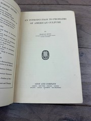 An Introduction to Problems of American Culture Harold Rugg 1931 Ginn & Company