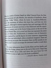 Heather Morris, The Tattooist of Auschwitz; Cilka’s Journey