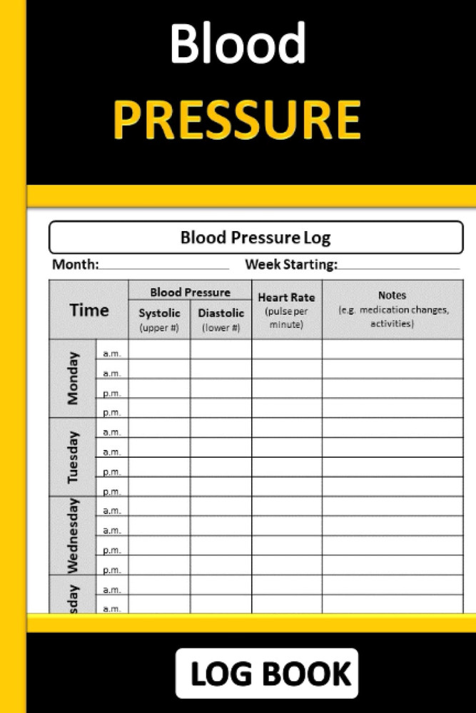 Blood Pressure Log Book 104-Week Daily & Weekly Tracker, 6×9 Inch, 100 Pages