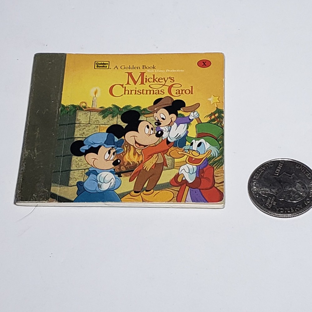 Golden Books Mini 2.75″ Mickey’s Christmas Carol Lifesavers Presents 1983