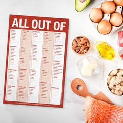 All Out Of Grocery List Note Pad, 6 x 9-inches (Red)