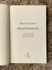 Frantumaglia – Elena Ferrante – SIGNED by Translator – 1st Prt Near Fine HC