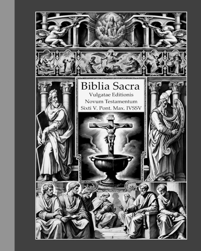 new testament bible, latin and english vulgate novum testamentum Black/white (Vu