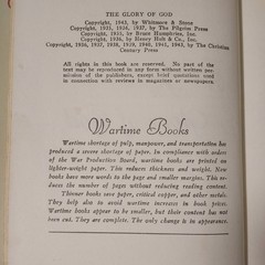 The Glory of God: Poems and Prayers for Devotional Use Book 1943 – SEE DESC