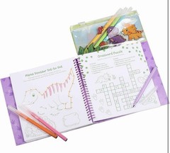 New! Dino-Roar! Coloring & Activity Book with 6 Markers, Pouch, & Stickers