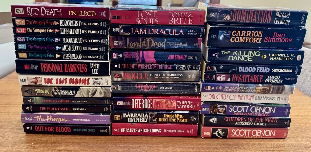 VAMPIRE Dracula PAPERBACK Book LOT Horror PN ELROD Les Daniels DAN SIMMONS++