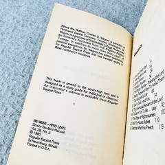 Be Wise—and Live! Studies Proverbs Charles U Wagner 1980 Senior Student Manual