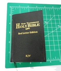 The Holy Bible KJV Pocket Sized New Testaments Faux Black Leather Red Letter