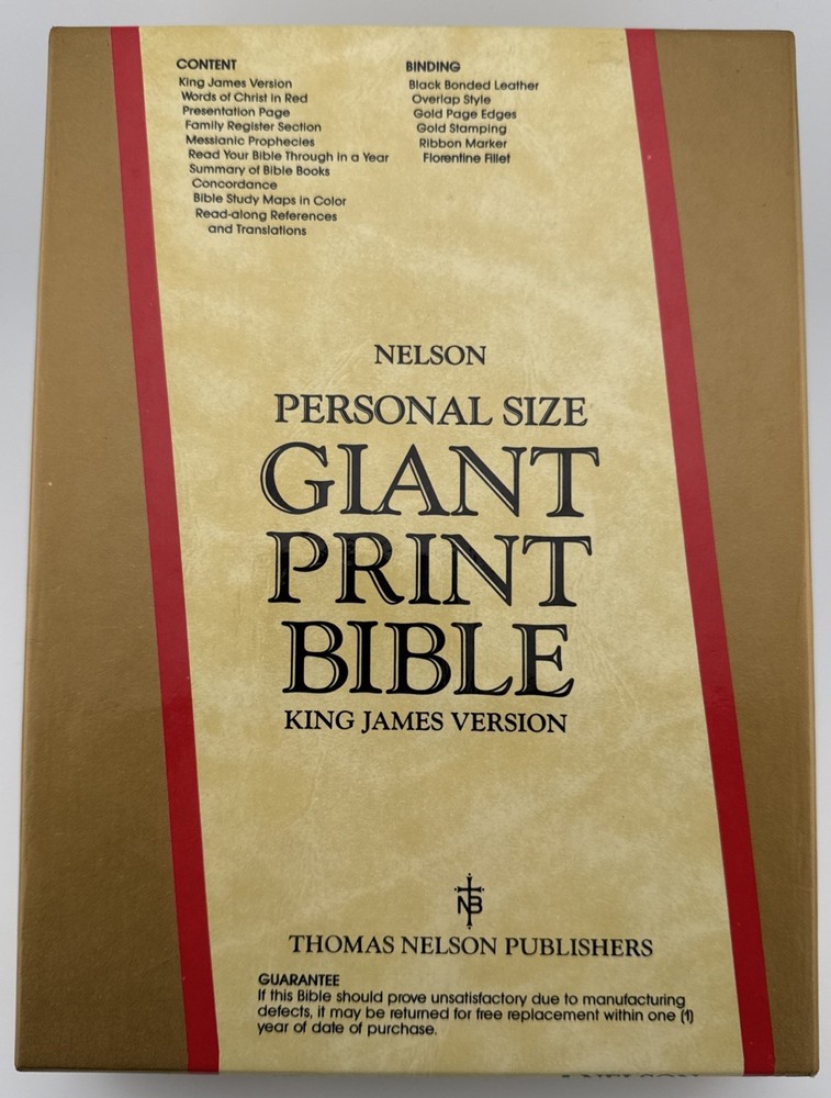Nelson Giant Print Bible KJV Bonded Leather (Open Box) 544 Black -SHIPS FREE!
