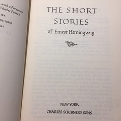 The Short Stories Of Ernest Hemingway 1966 Charles Scribner’s Sons American Lit