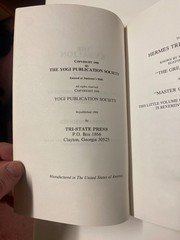 Kybalion: A Study of the – by Three Initiates; Copyright 1936, Republished 1988