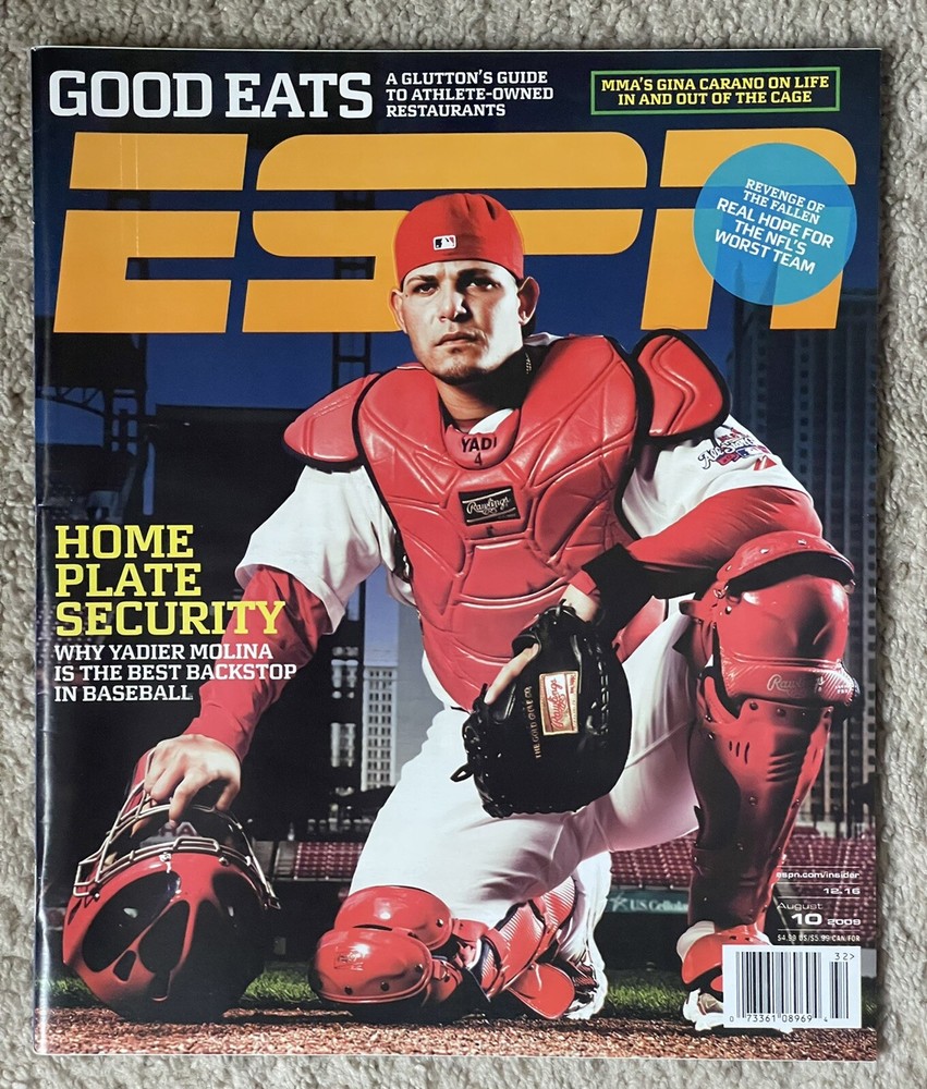 YADIER MOLINA 2009 ESPN MAGAZINE ST. LOUIS CARDINALS MLB BASEBALL-NO LABEL