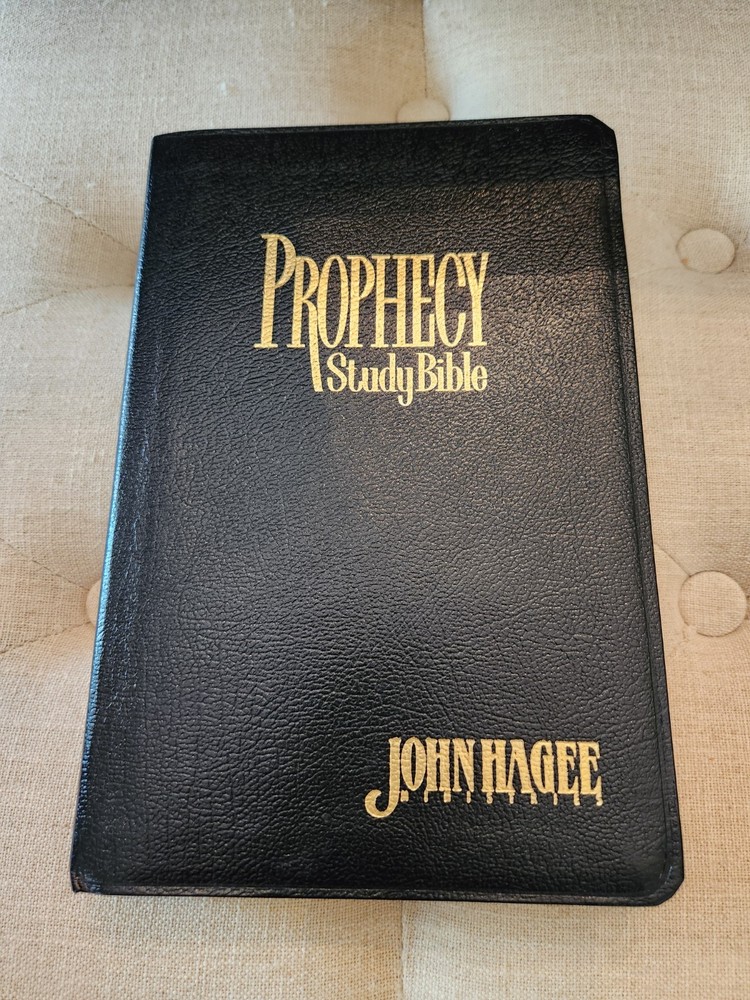 Prophecy Study Bible John Hagee Ministries NKJV Black Bonded Leather 1997