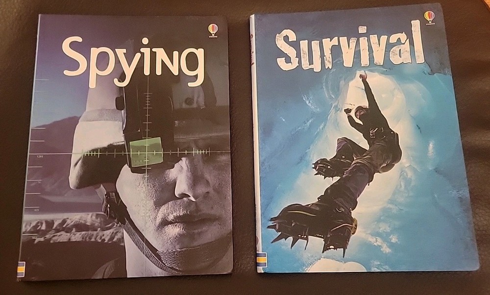 Lot Of 2 Usborne Henry Brook Books Spying & Survival 80 Pages Each 8 1/4″ X 6″