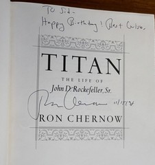 TITAN LIFE OF JOHN D. ROCKEFELLER BY RON CHERNOW SIGNED 1998 HC/DJ 2nd PRINT