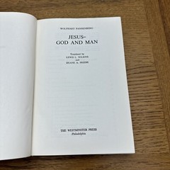 JESUS GOD AND MAN By Wolfhart Pannenberg Hardcover 1968 The Westminster Press DJ