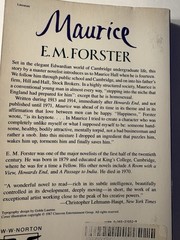 A BOOK: MAURICE By E. M. FORSTER. 256 pgs. W W NORTON