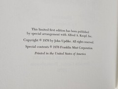 Marry Me: John Updike. Franklin Library. Limited First Edition. Leather. 1976