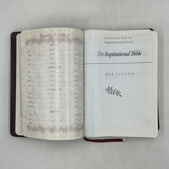 The Inspirational Bible Max Lucado Word Publishing 1995 Leather leather Maroon