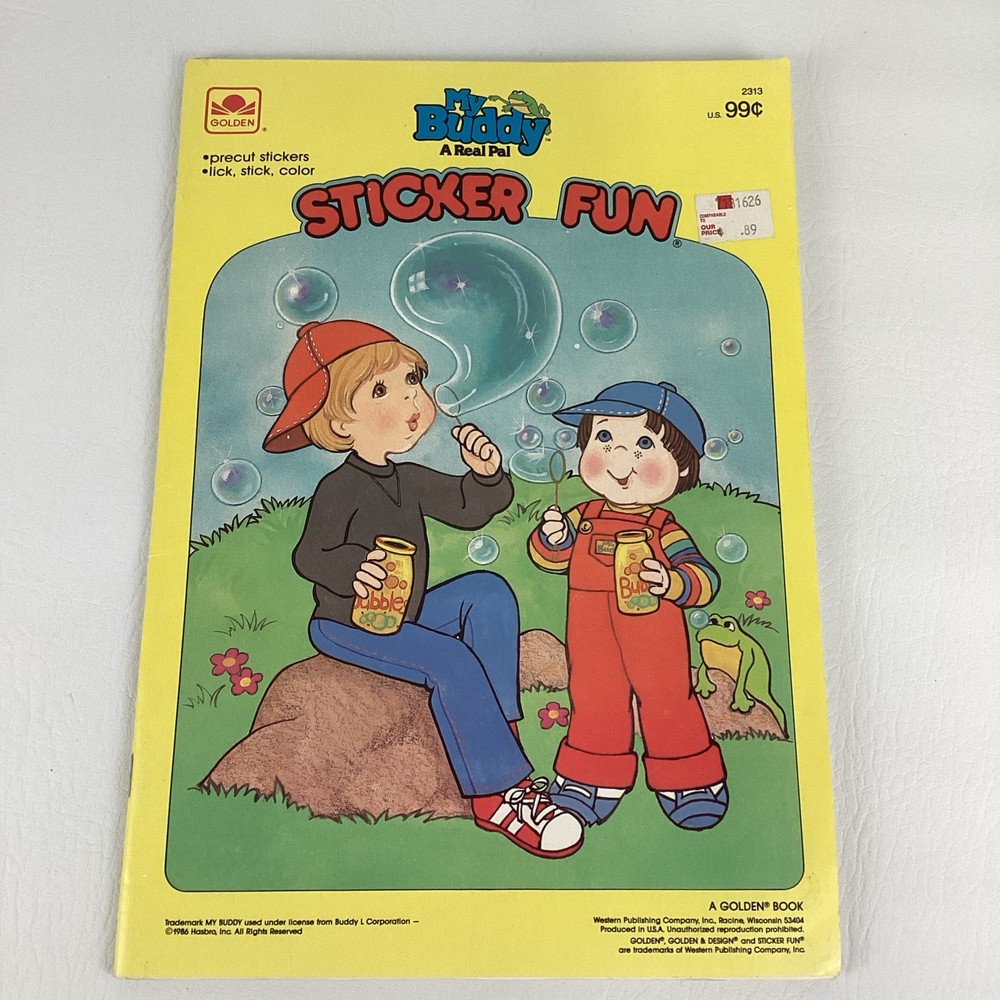 My Buddy A Real Pal Sticker Fun Coloring Activity Book Vintage 80s Color Toy New