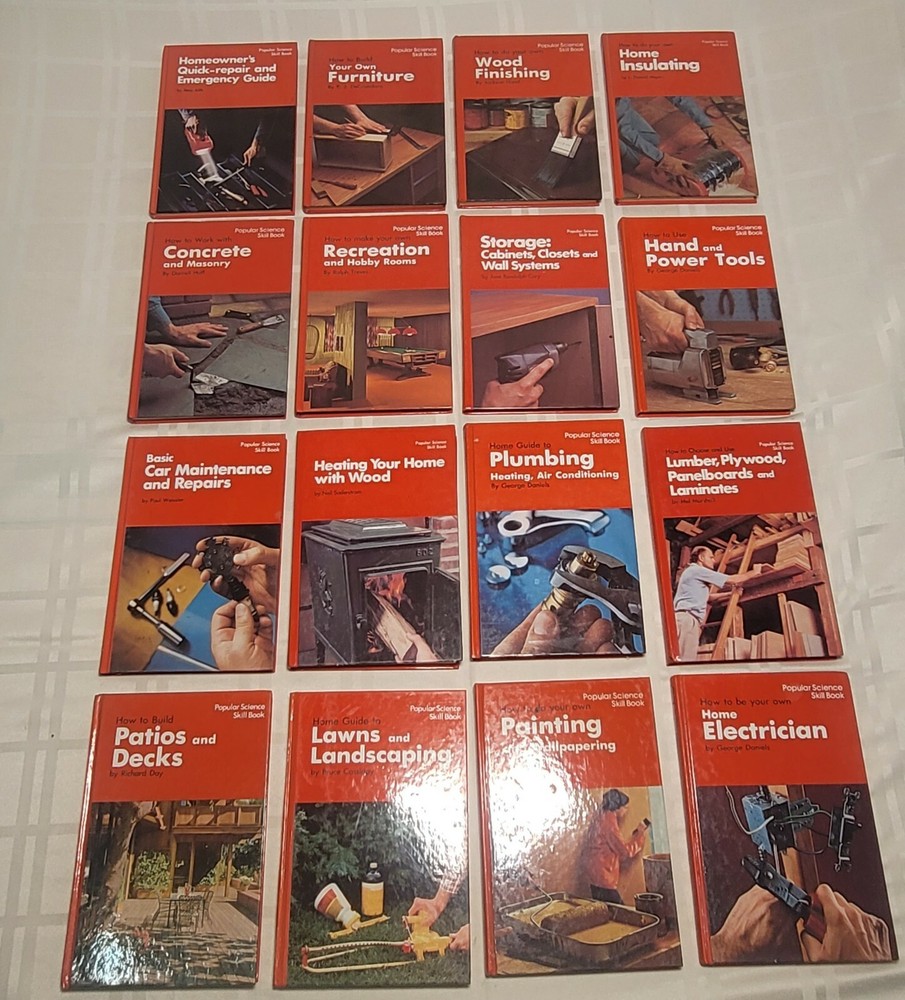 Popular Science How To Skills 16 Books Plumbing Electric Car Maint Patio Decks