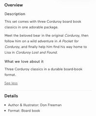 Corduroy’s Little Library by Don Freeman (2024, Picture Book)