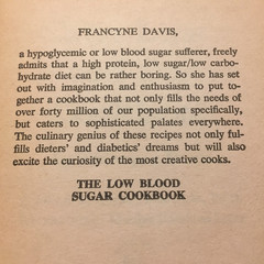 The Low Blood Sugar Cookbook Francyne Davis 1974 Bantam Books Cooking