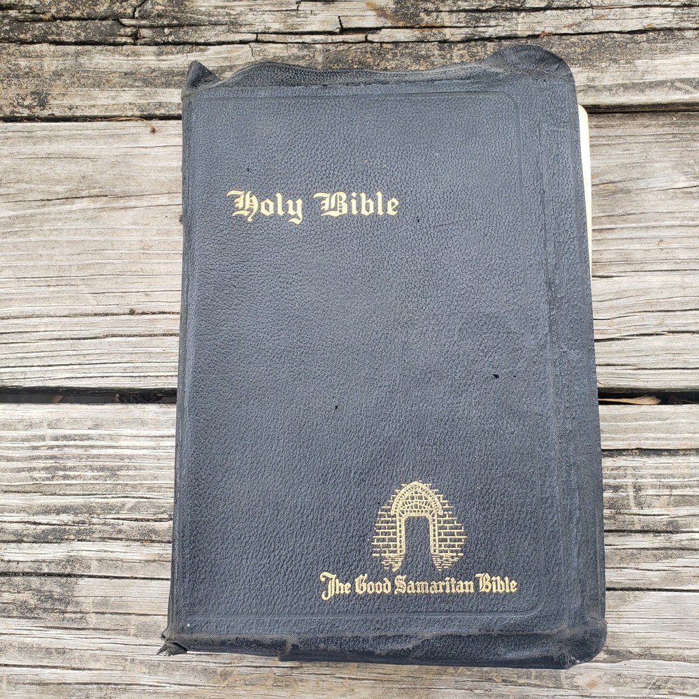 1941 HOLY BIBLE „The Good Samaritan” Illuminated King James Version Red Letter