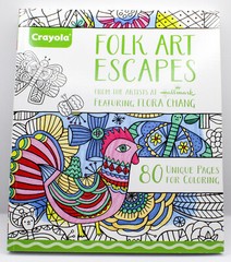 Hallmark Crayola FOLK ART ESCAPES Adult Coloring Book – 80 Pages – NEW!