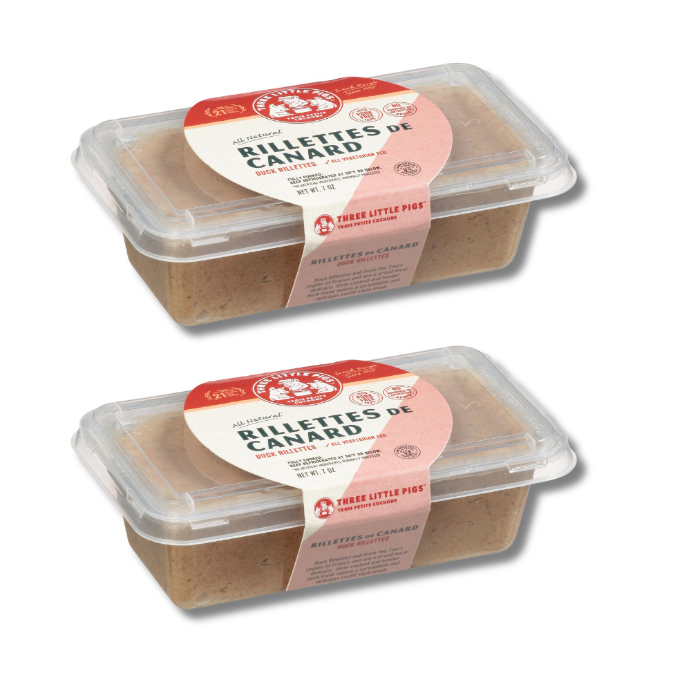 Trois Petits Cochons Rillettes de Canard – 7 oz (2 Pack) Duck Confit Spread